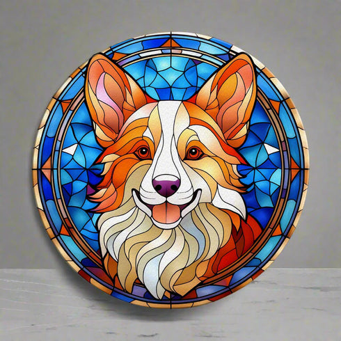 Corgi Glass Suncatcher Worktop Saver